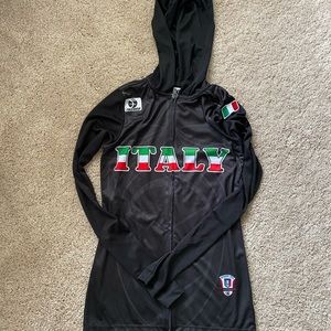 Brand new!  Italy Hooded Zip-Up Shirt—Size Small